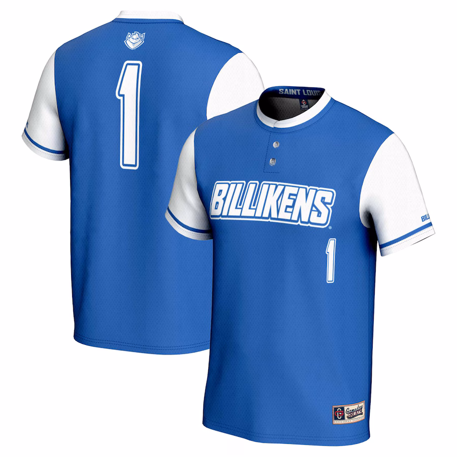 Unisex GameDay Greats #1 Blue Saint Louis Billikens Lightweight Softball Jersey - ujerseystore