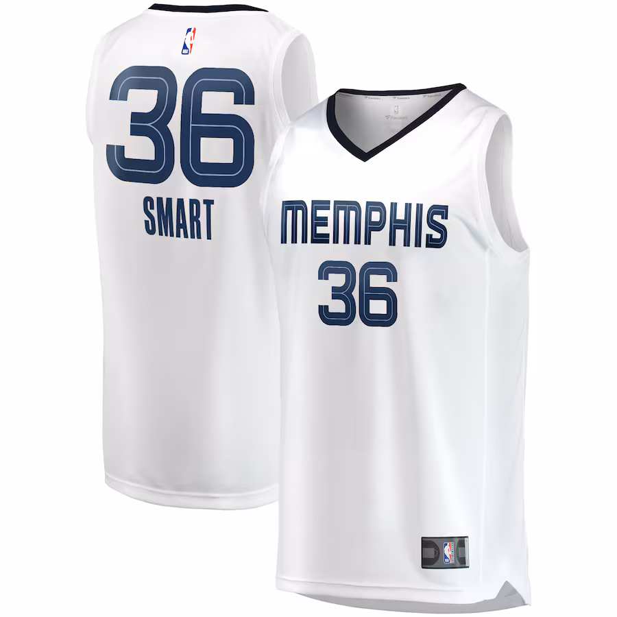Men's Memphis Grizzlies Marcus Smart Fanatics White Fast Break Player Jersey - Association Edition - ujerseystore