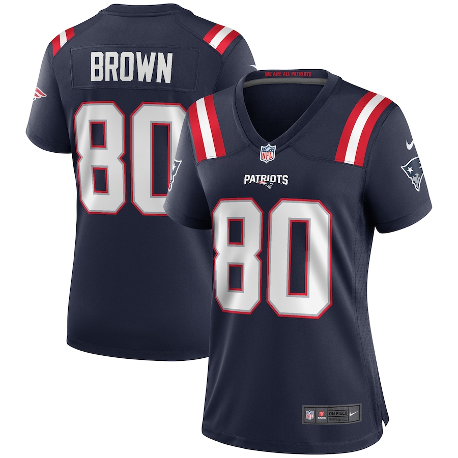 Women's New England Patriots Troy Brown Nike Navy Game Retired Player Jersey - ujerseystore