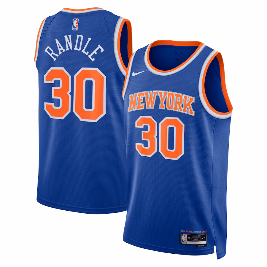 Unisex New York Knicks Julius Randle Nike Blue Swingman Jersey - Icon Edition - ujerseystore