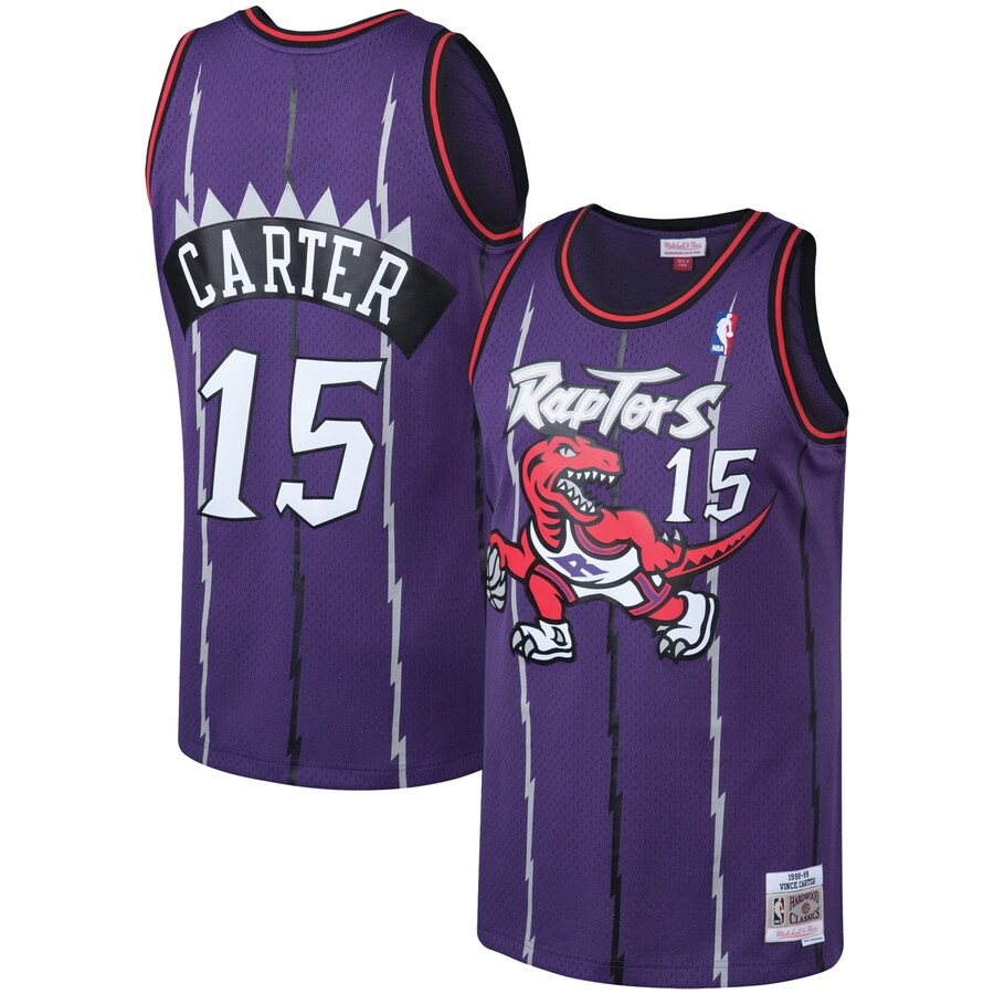 Men's Toronto Raptors Vince Carter Mitchell & Ness Purple 1998/99 Big & Tall Hardwood Classics Swingman Jersey - ujerseystore