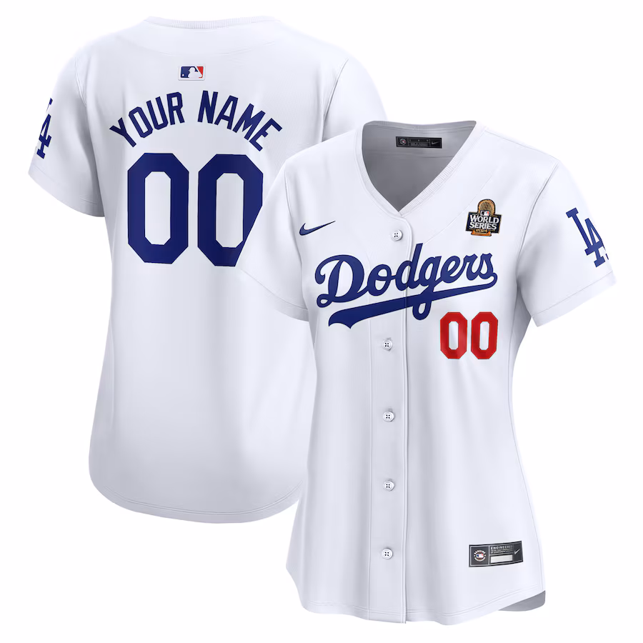 Women's Los Angeles Dodgers Nike White 2024 World Series Home Custom Limited Jersey - ujerseystore