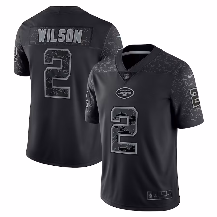 Men's New York Jets Zach Wilson Nike Black RFLCTV Limited Jersey - ujerseystore