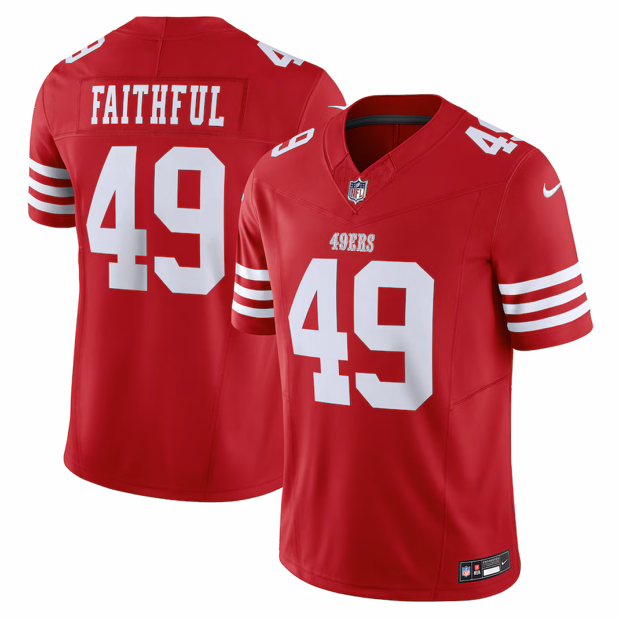 Men's San Francisco 49ers The Faithful Nike Scarlet Vapor F.U.S.E. Limited Jersey - ujerseystore