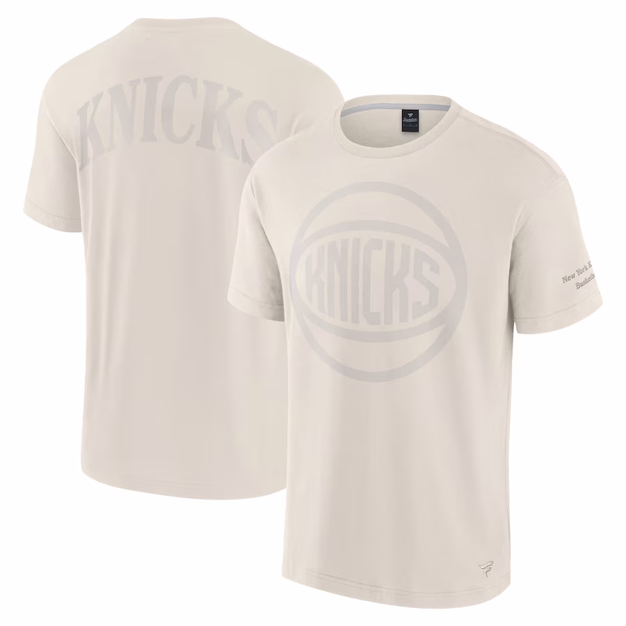 Men's New York Knicks Fanatics Cream Elements Iconic T-Shirt - ujerseystore