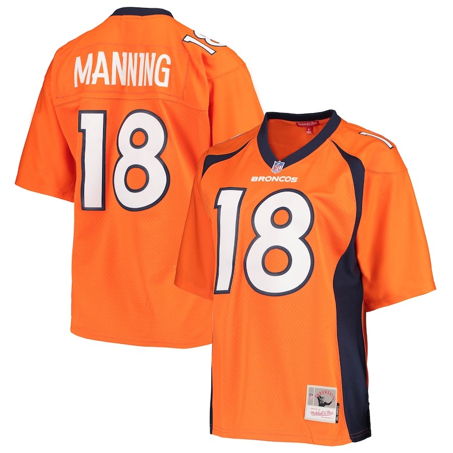 Women's Denver Broncos Peyton Manning Mitchell & Ness Orange Legacy Replica Player Jersey - ujerseystore