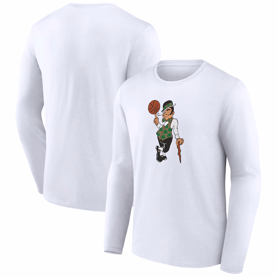 Men's Boston Celtics White Alternate Logo Long Sleeve T-Shirt - ujerseystore