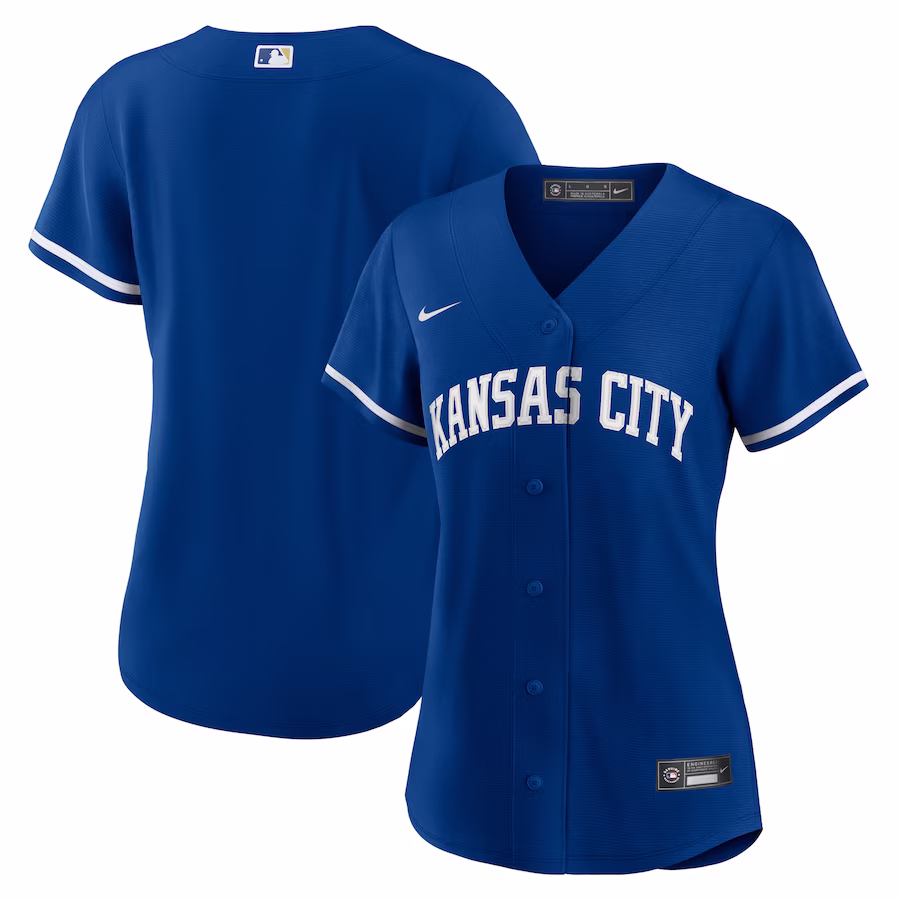 Women's Kansas City Royals Nike Royal Alternate Replica Team Logo Jersey - ujerseystore