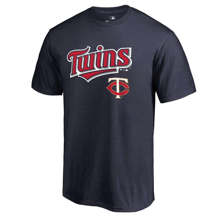 Men's Minnesota Twins Navy Team Lockup T-Shirt - ujerseystore