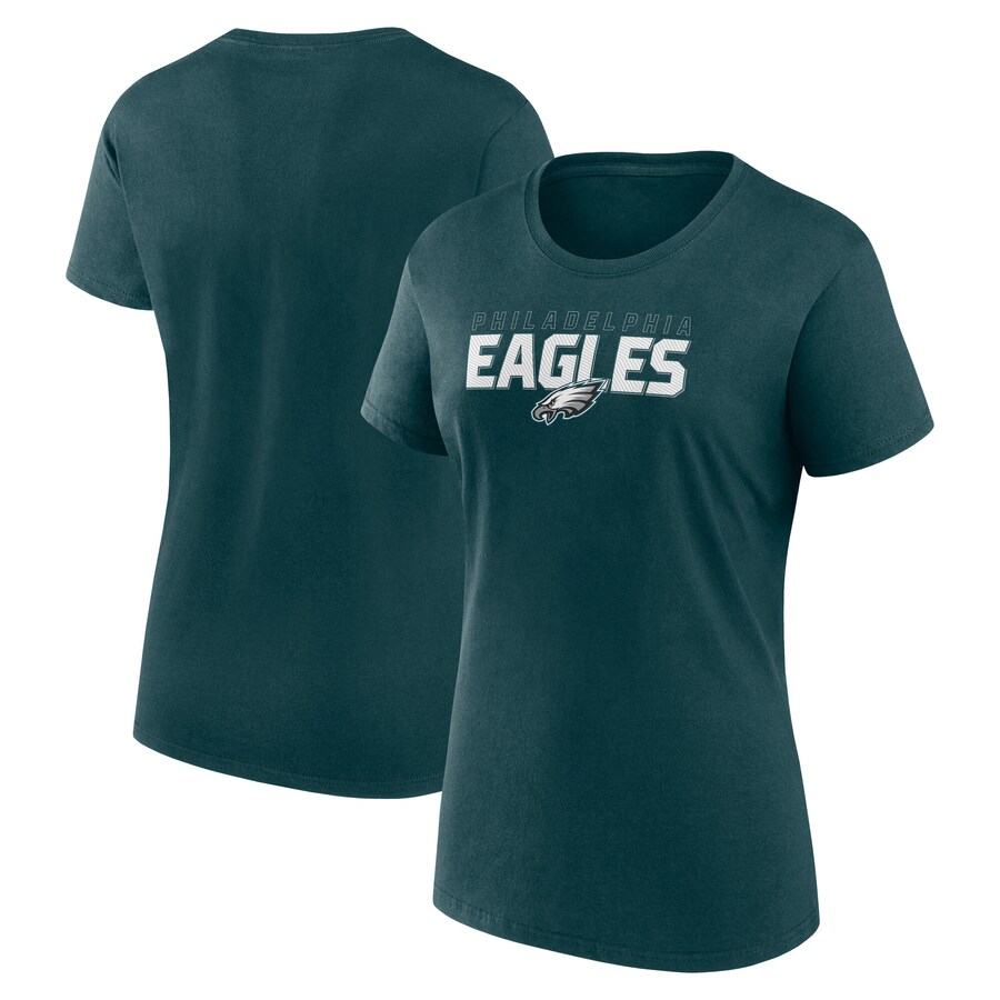 Women's Philadelphia Eagles Logo Athletic Midnight Green Lean T-Shirt - ujerseystore