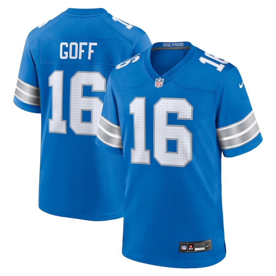 Men's Detroit Lions Jared Goff Nike Blue Game Jersey - ujerseystore