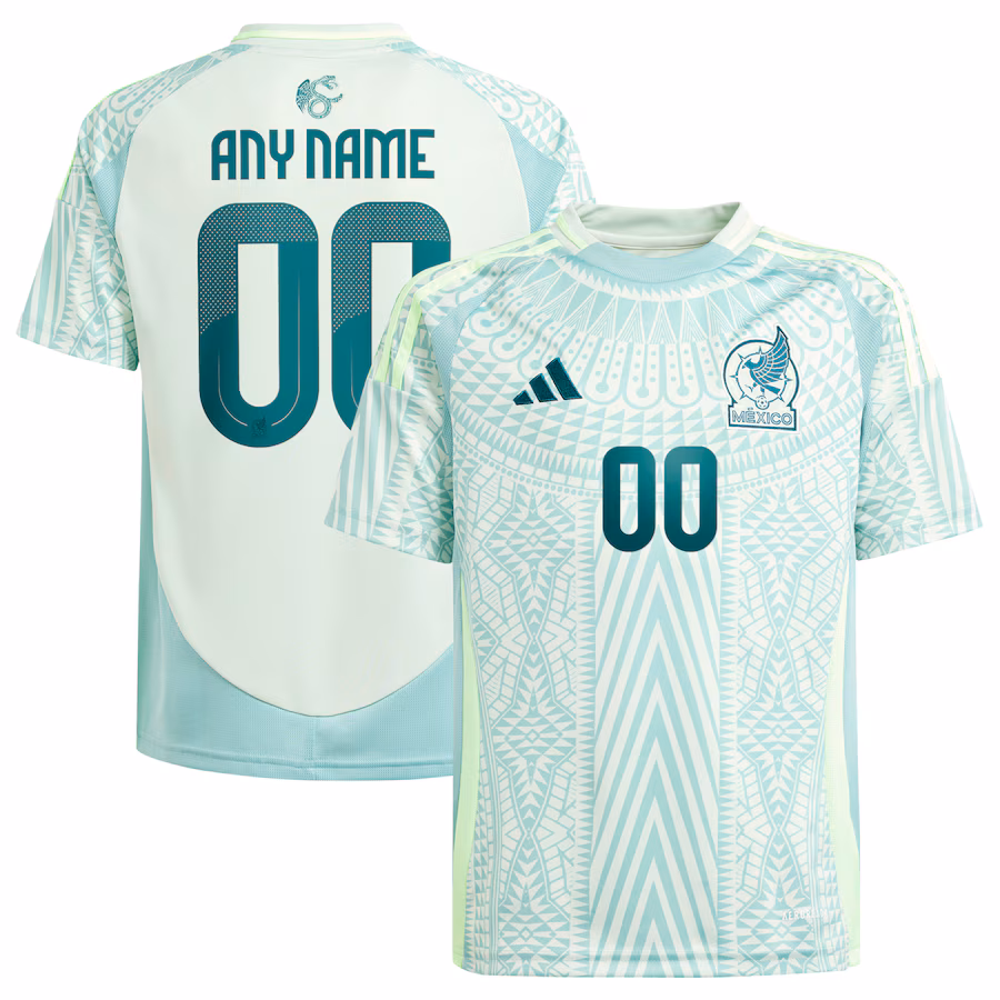 Youth Mexico National Team  adidas Green 2024 Away Replica Custom Jersey - ujerseystore