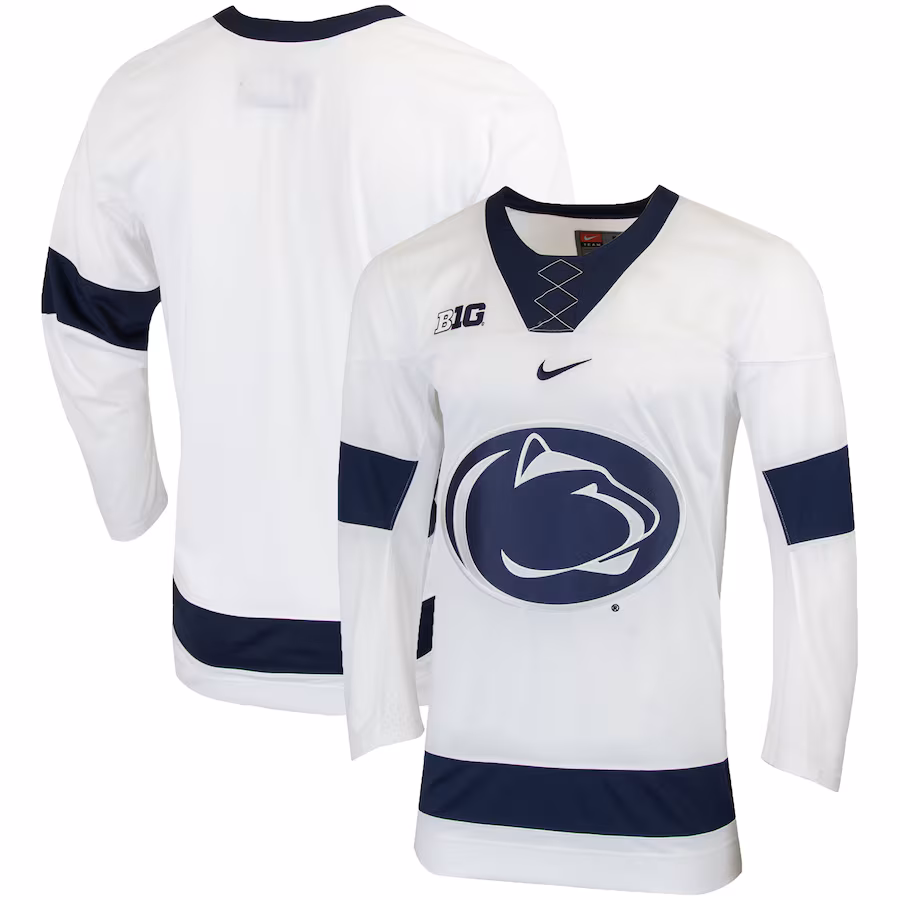 Men's Nike White Penn State Nittany Lions Replica College Hockey Jersey - ujerseystore