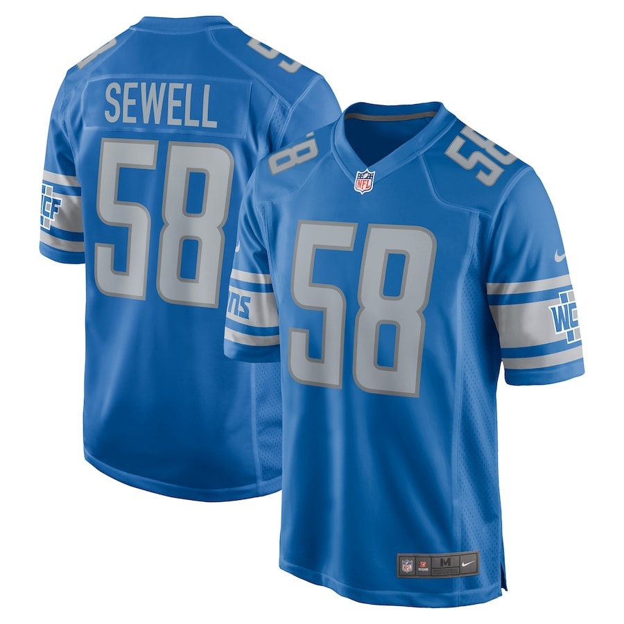 Men's Detroit Lions Penei Sewell Nike Blue Game Jersey - ujerseystore