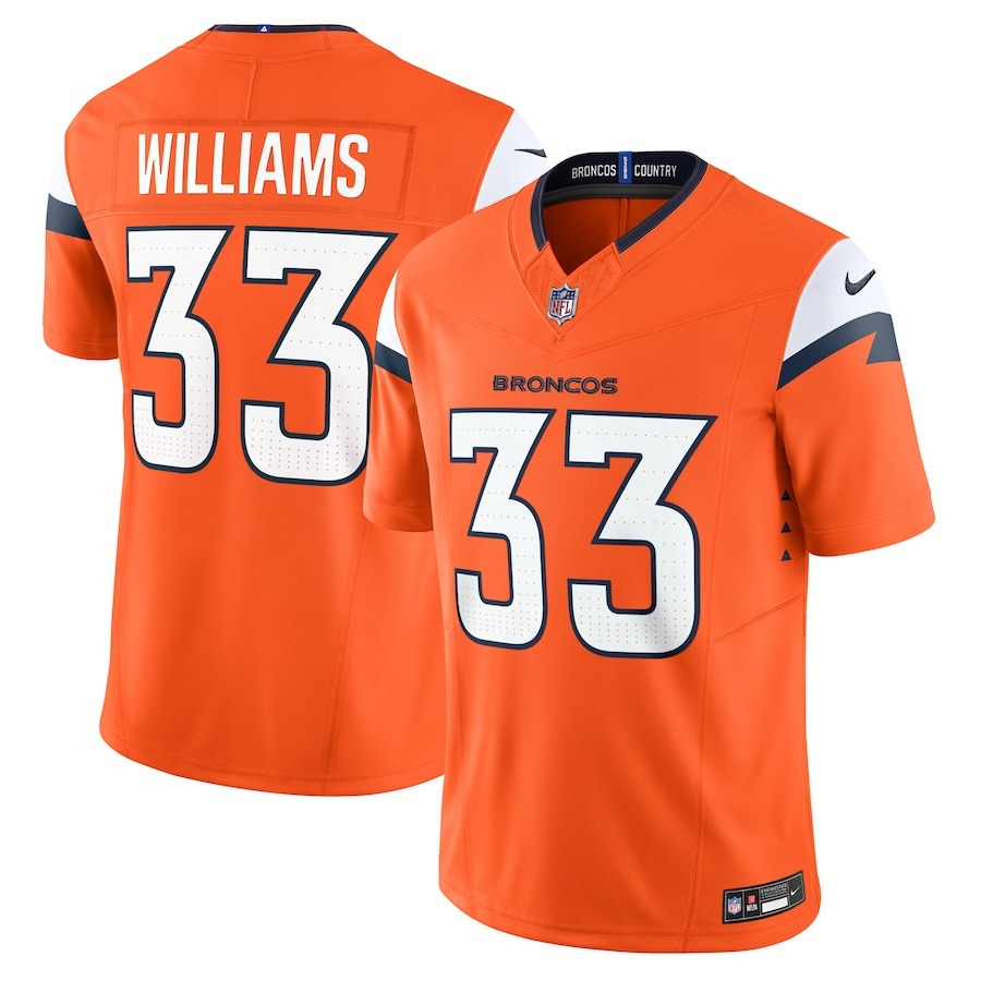 Men's Denver Broncos Javonte Williams Nike Orange Vapor F.U.S.E. Limited Jersey - ujerseystore