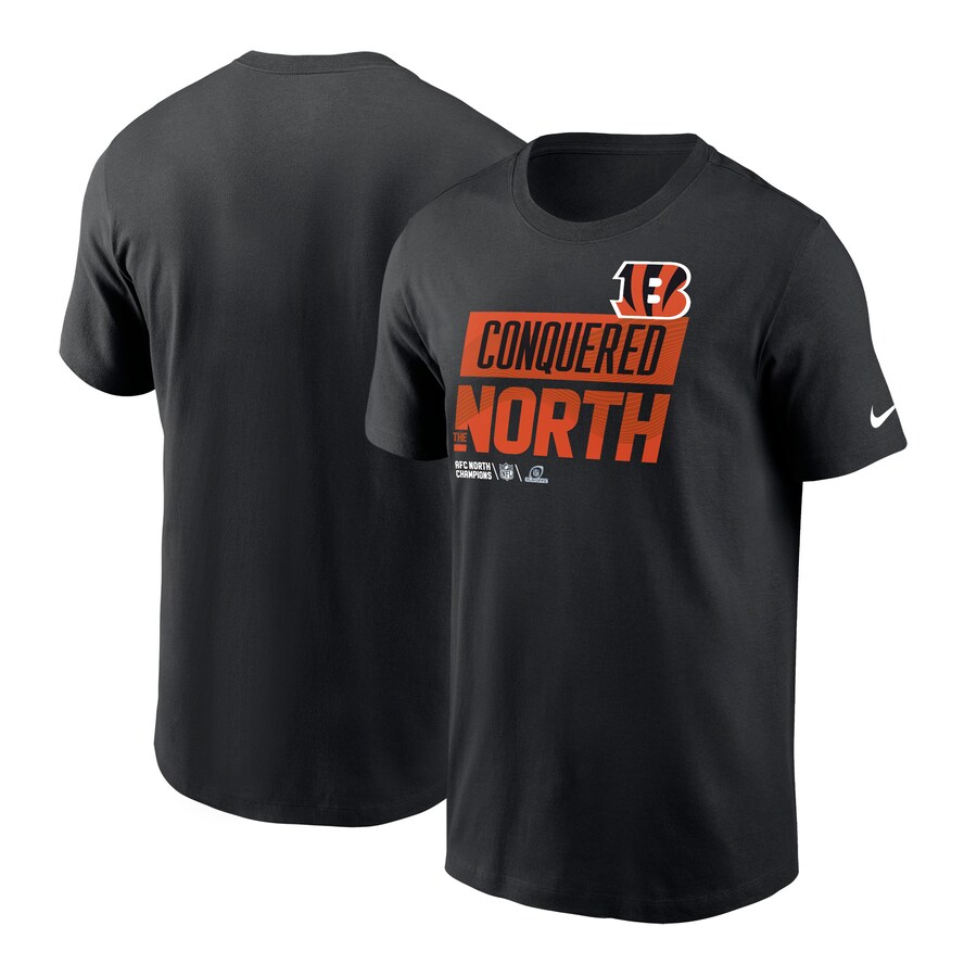 Men's Cincinnati Bengals Nike Black 2022 AFC North Division Champions Locker Room Trophy Collection T-Shirt - ujerseystore