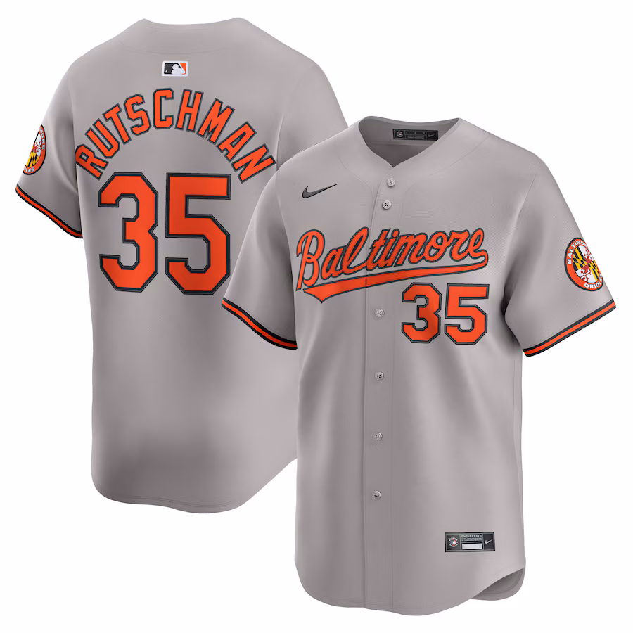 Men's Baltimore Orioles Adley Rutschman Nike Gray Road Limited Player Jersey - ujerseystore