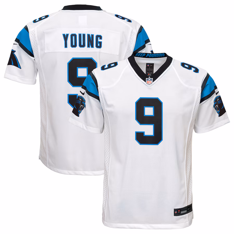 Youth Carolina Panthers Bryce Young Nike White Game Jersey - ujerseystore