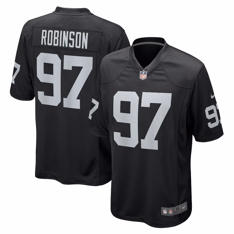 Men's Las Vegas Raiders Janarius Robinson Nike  Black Team Game Jersey - ujerseystore