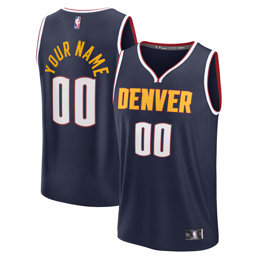 Men's Denver Nuggets Fanatics Navy Fast Break Custom Jersey - Icon Edition - ujerseystore