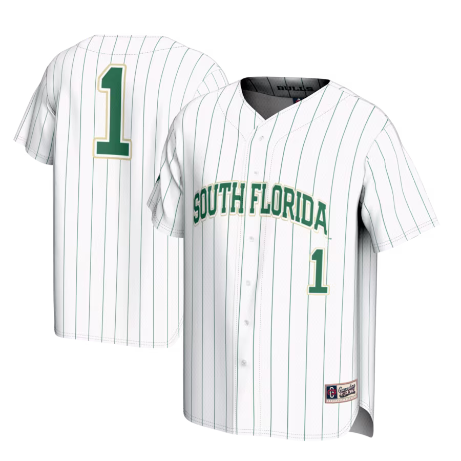 #1 South Florida Bulls GameDay Greats Lightweight Baseball Fashion Jersey - White - ujerseystore