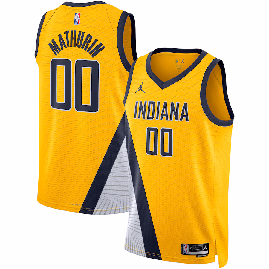 Unisex Indiana Pacers Bennedict Mathurin Jordan Brand Gold Swingman Jersey - Statement Edition - ujerseystore