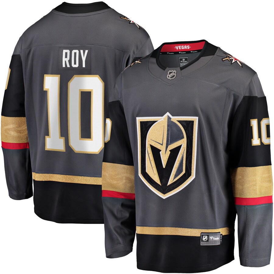 Men's Vegas Golden Knights Nicolas Roy Fanatics Branded Gray Home Breakaway Player Jersey - ujerseystore