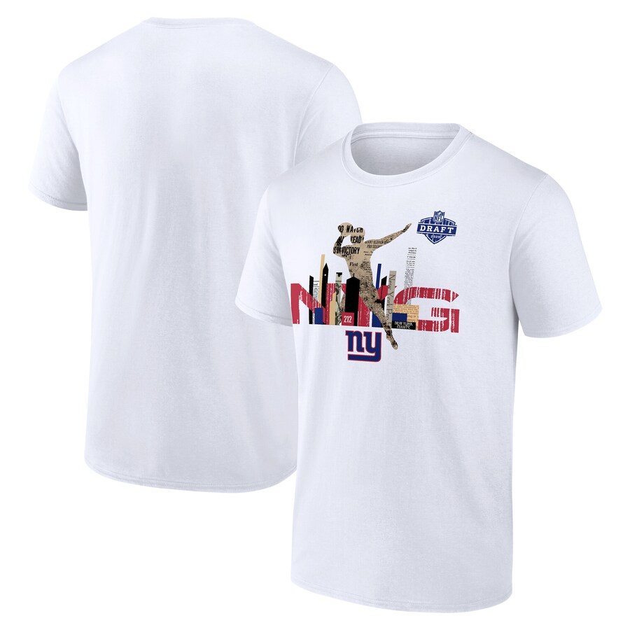 Men's New York Giants White 2025 NFL Draft T-Shirt - ujerseystore