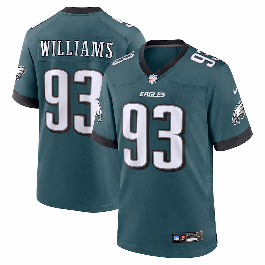 Men's Philadelphia Eagles Milton Williams Nike Midnight Green Team Game Jersey - ujerseystore