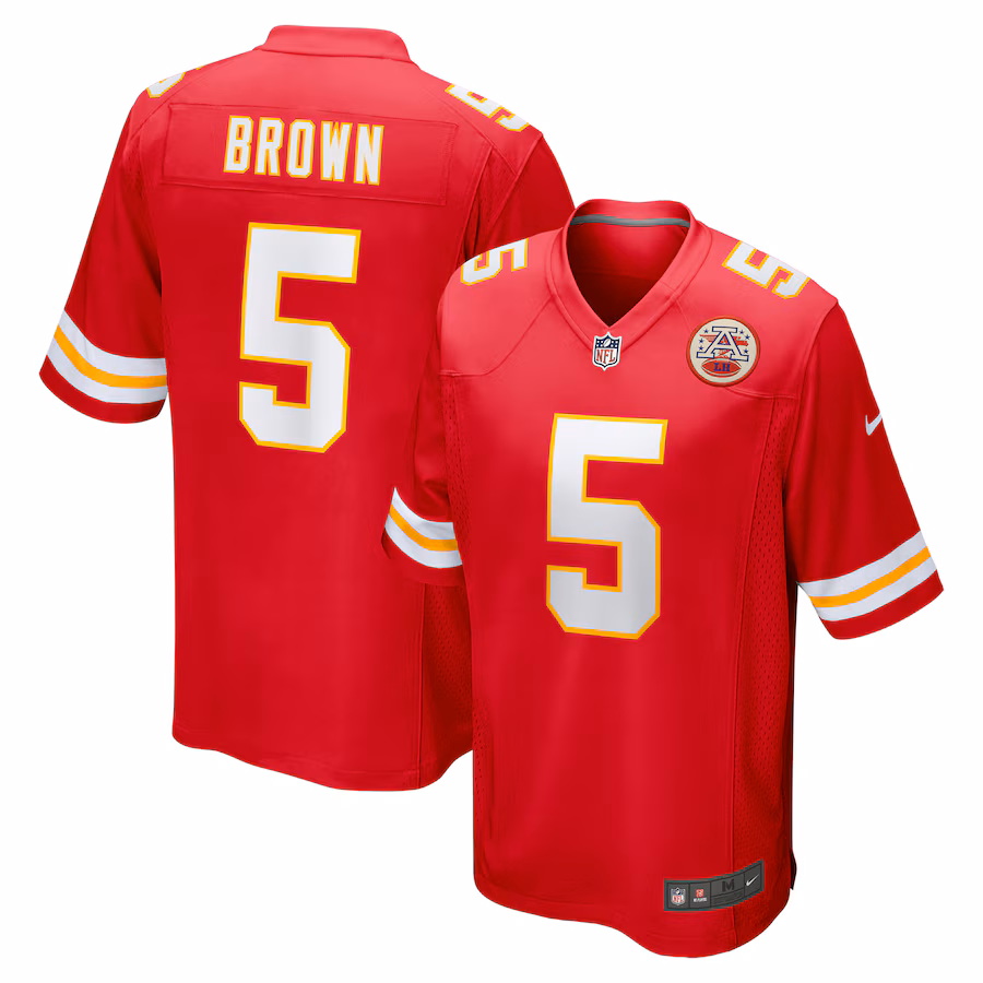 Men's Kansas City Chiefs Marquise Brown Nike Red Game Jersey - ujerseystore