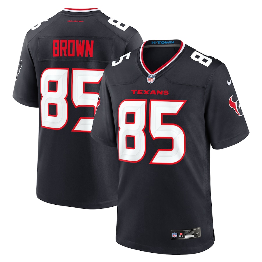 Men's Houston Texans Noah Brown Nike  Navy Team Game Jersey - ujerseystore