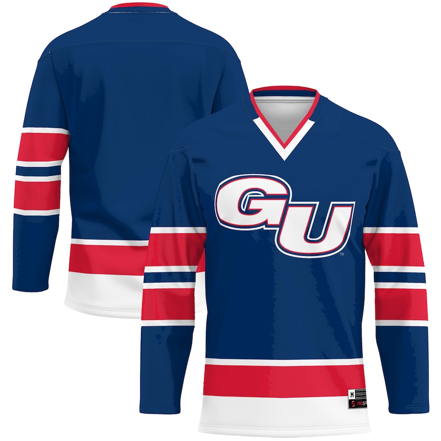Men's GameDay Greats Navy Gonzaga Bulldogs Hockey Jersey - ujerseystore