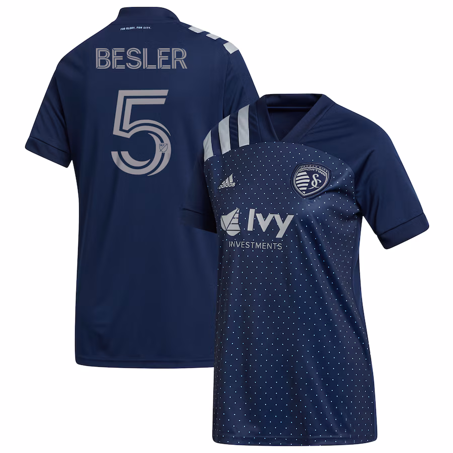 Women's Sporting Kansas City Matt Besler adidas Navy 2020 Swiss Dots Replica Jersey - ujerseystore