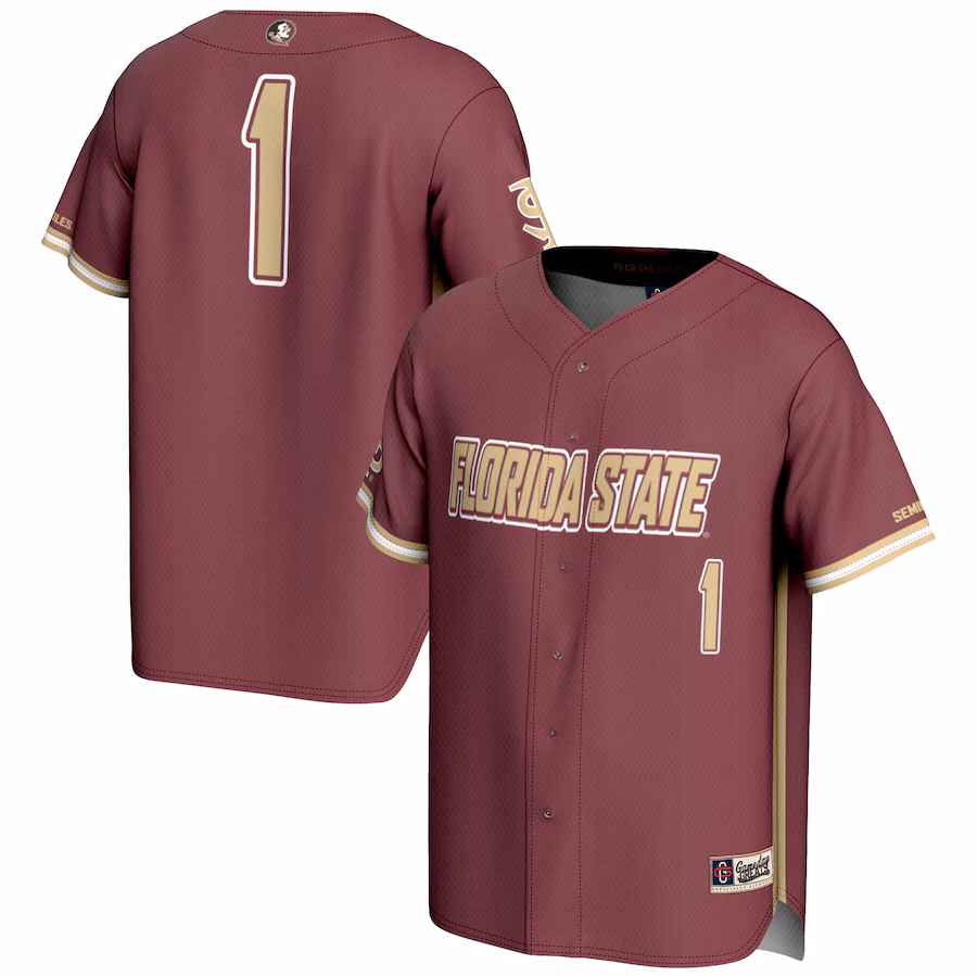 Men's GameDay Greats #1 Garnet Florida State Seminoles Lightweight Baseball Jersey - ujerseystore