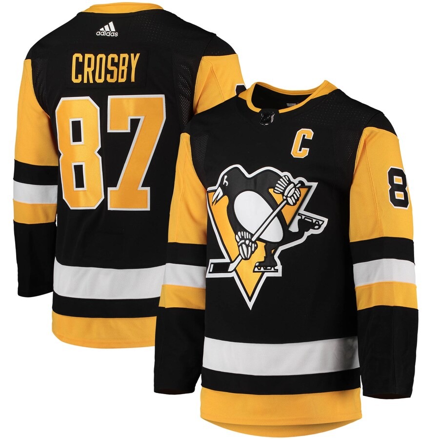 Men's Pittsburgh Penguins Sidney Crosby adidas Black Home Primegreen Authentic Pro Player Jersey - ujerseystore