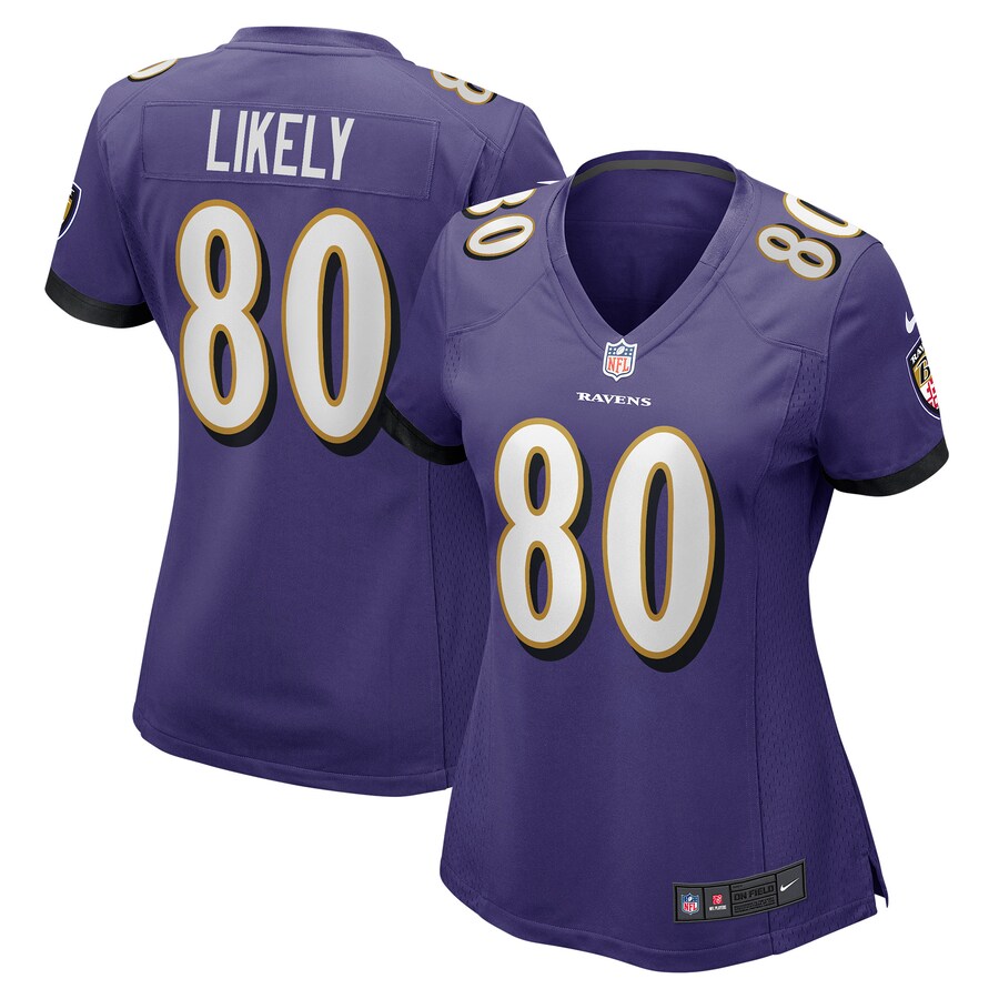 Women's Baltimore Ravens Isaiah Likely Nike Purple Player Game Jersey - ujerseystore