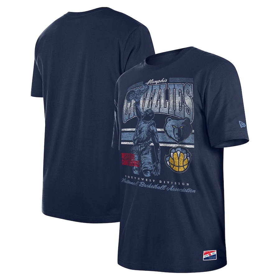 Men's Memphis Grizzlies New Era Navy Enzyme Wash Oversized T-Shirt - ujerseystore