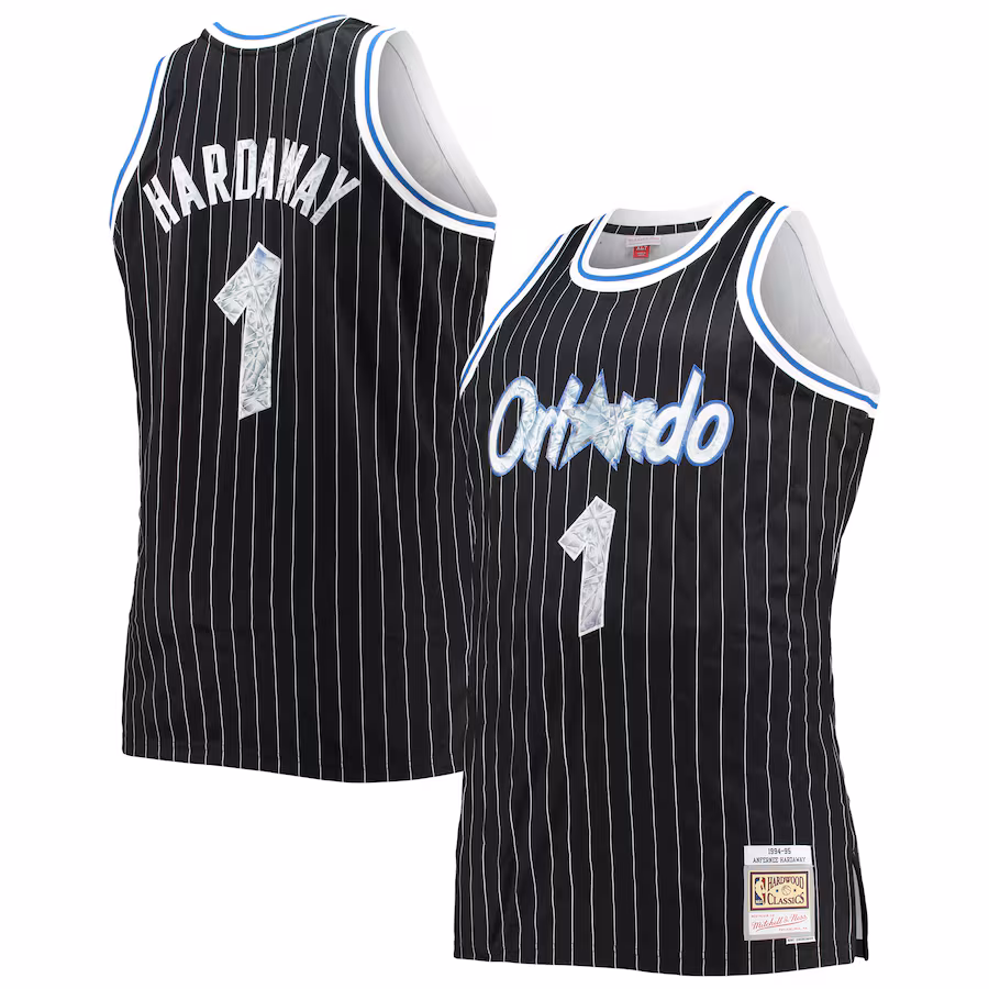 Men's Orlando Magic Penny Hardaway Mitchell & Ness Black Big & Tall 1994/95 NBA 75th Anniversary Diamond Swingman Jersey - ujerseystore