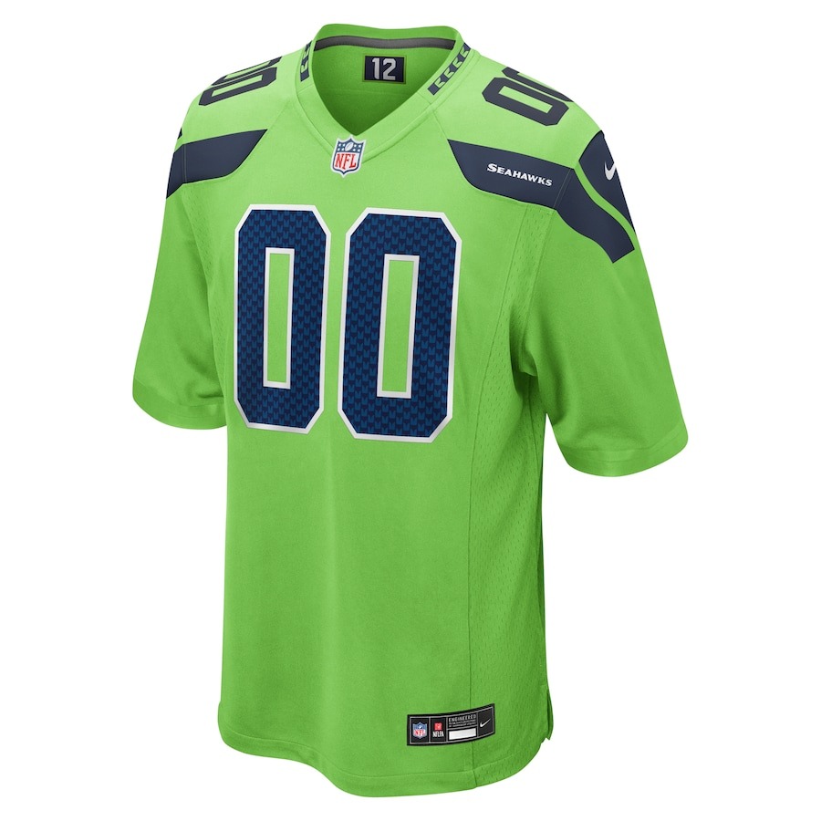 Men's Seattle Seahawks Nike Neon Green Alternate Custom Game Jersey - ujerseystore