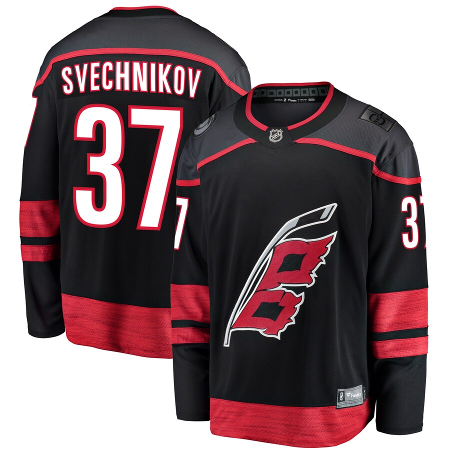 Men's Carolina Hurricanes Andrei Svechnikov Fanatics Branded Black Home Premier Breakaway Player Jersey - ujerseystore