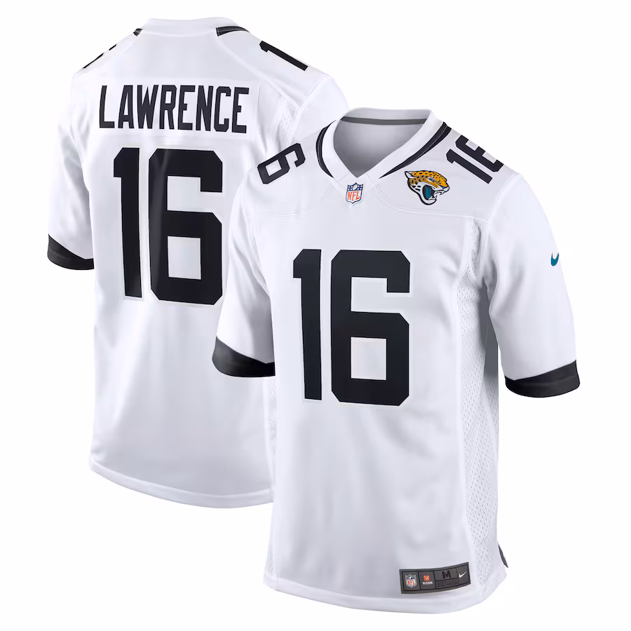 Men's Jacksonville Jaguars Trevor Lawrence Nike White Game Jersey - ujerseystore