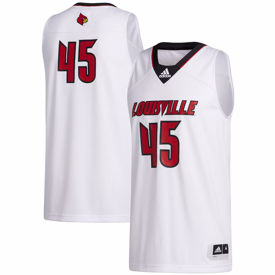 #45 Louisville Cardinals adidas Swingman Jersey - White - ujerseystore