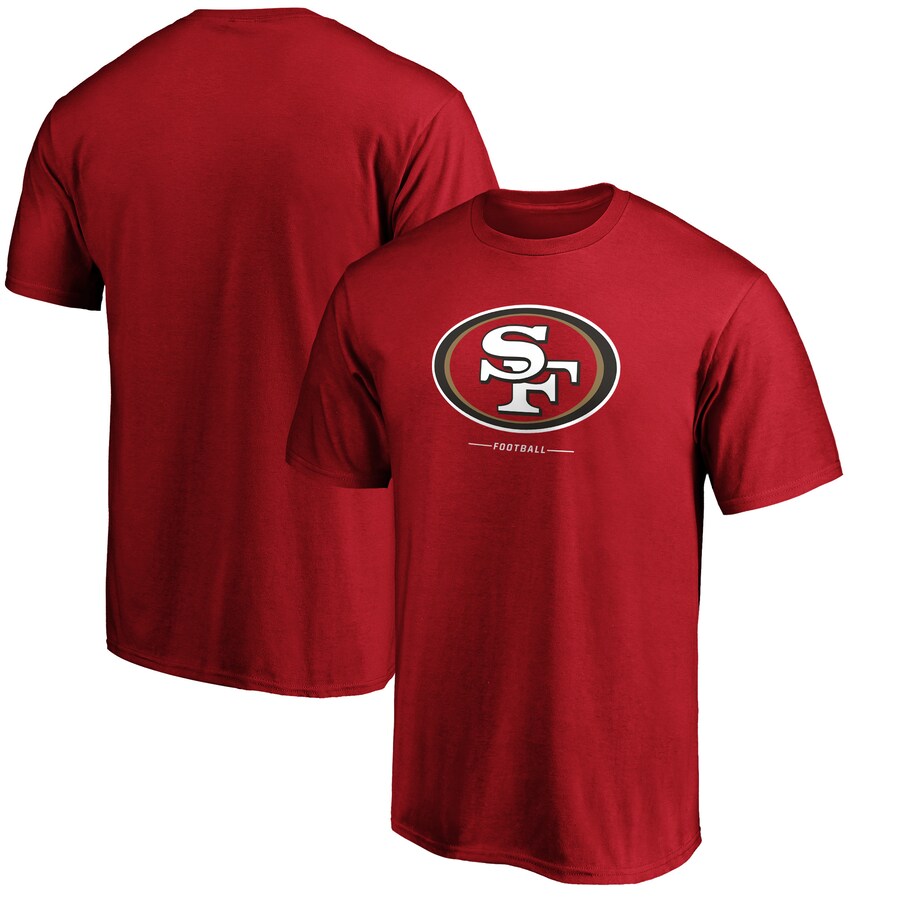 Men's San Francisco 49ers  Scarlet Team Lockup T-Shirt - ujerseystore