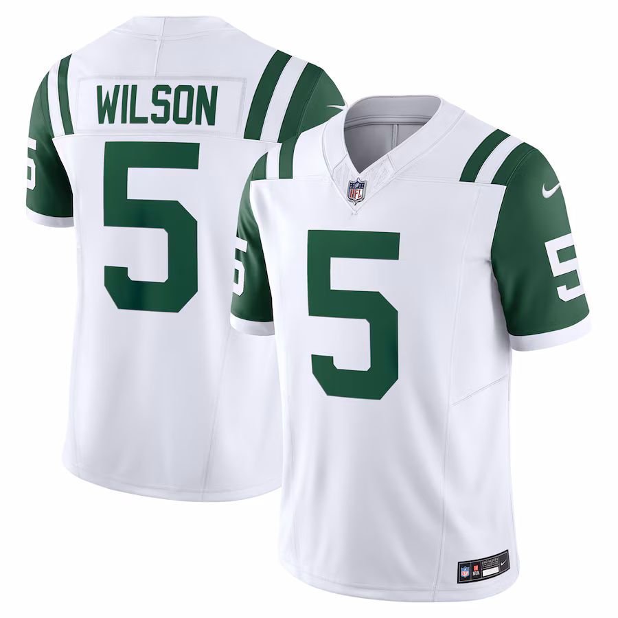 Men's New York Jets Garrett Wilson Nike White Classic Alternate Vapor F.U.S.E. Limited Jersey - ujerseystore