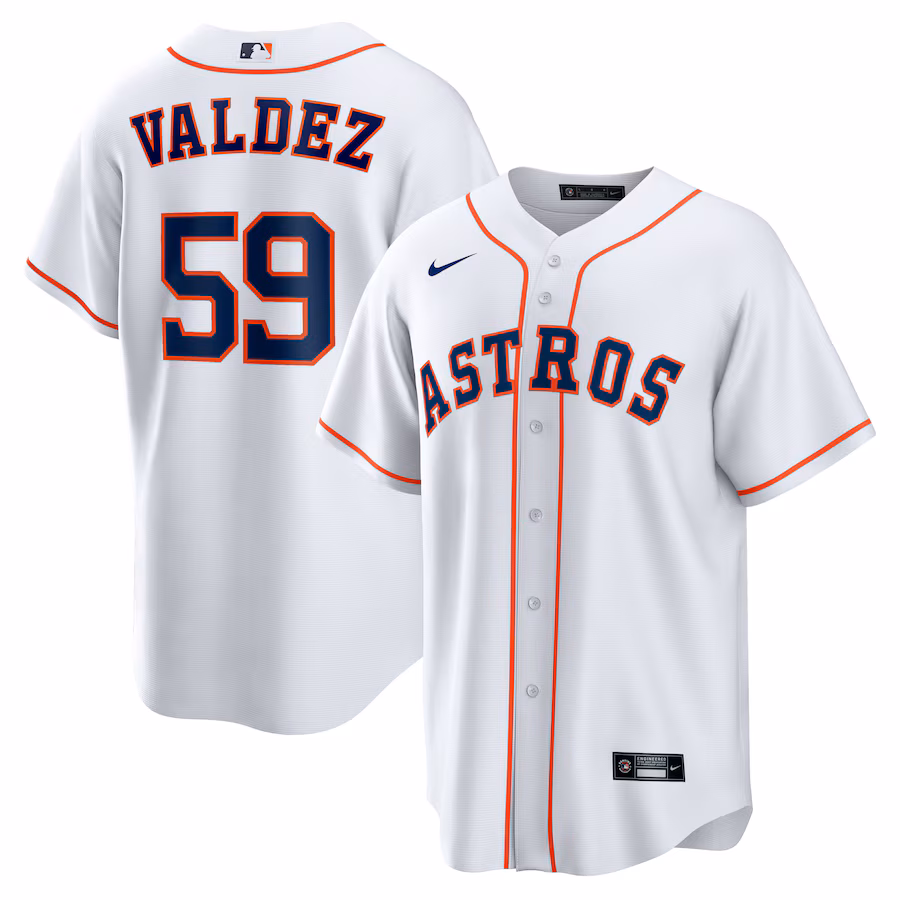 Men's Houston Astros Framber Valdez Nike White Home Replica Jersey - ujerseystore