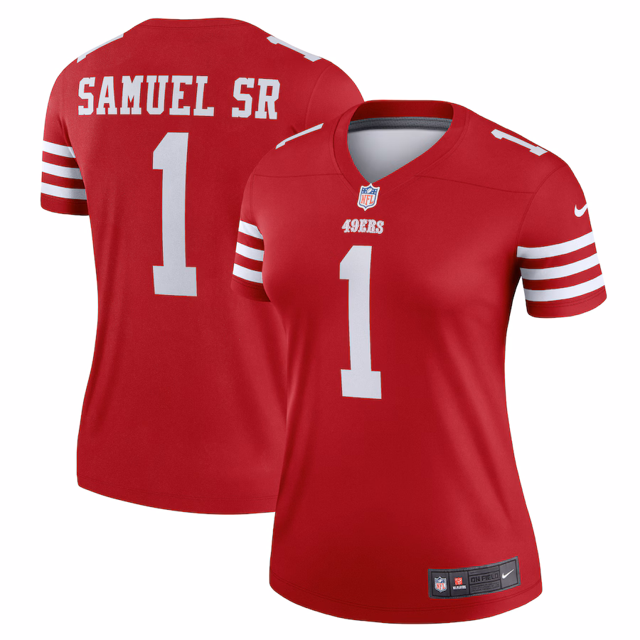 Women's San Francisco 49ers Deebo Samuel Sr Nike Scarlet Legend Player Performance Top - ujerseystore