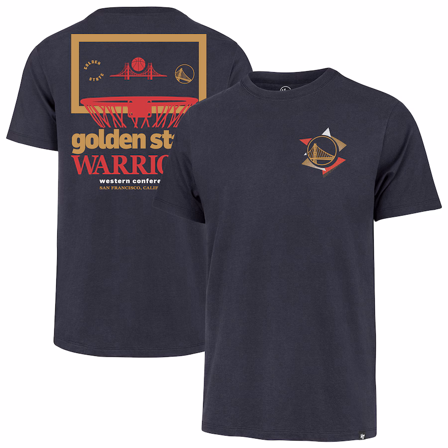 Men's Golden State Warriors  '47 Navy City Edition Backboard Franklin T-Shirt - ujerseystore