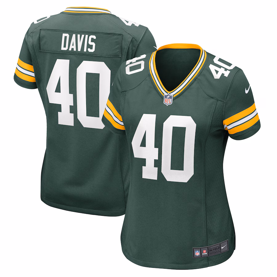 Women's Green Bay Packers LJ Davis Nike Green Game Jersey - ujerseystore