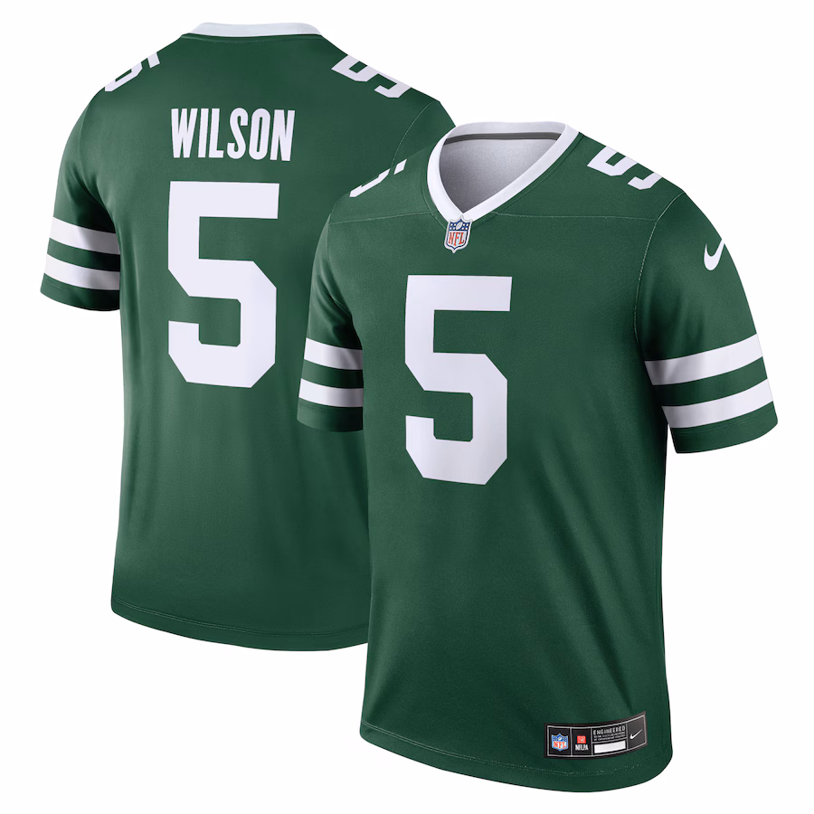 Men's New York Jets Garrett Wilson Nike Legacy Green Legend Player Performance Top - ujerseystore