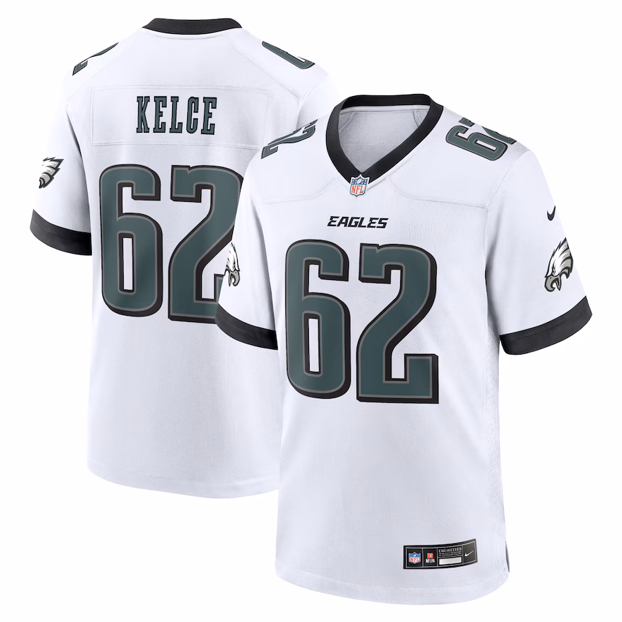 Men's Philadelphia Eagles Jason Kelce Nike White White Game Jersey - ujerseystore
